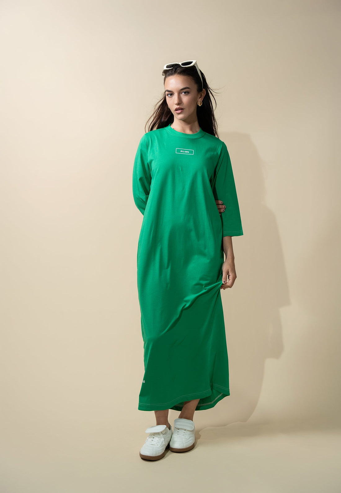 T-Shirt Maxi Dress-Kelly Green