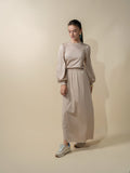 Bubble Sleeve T-Shirt-Taupe