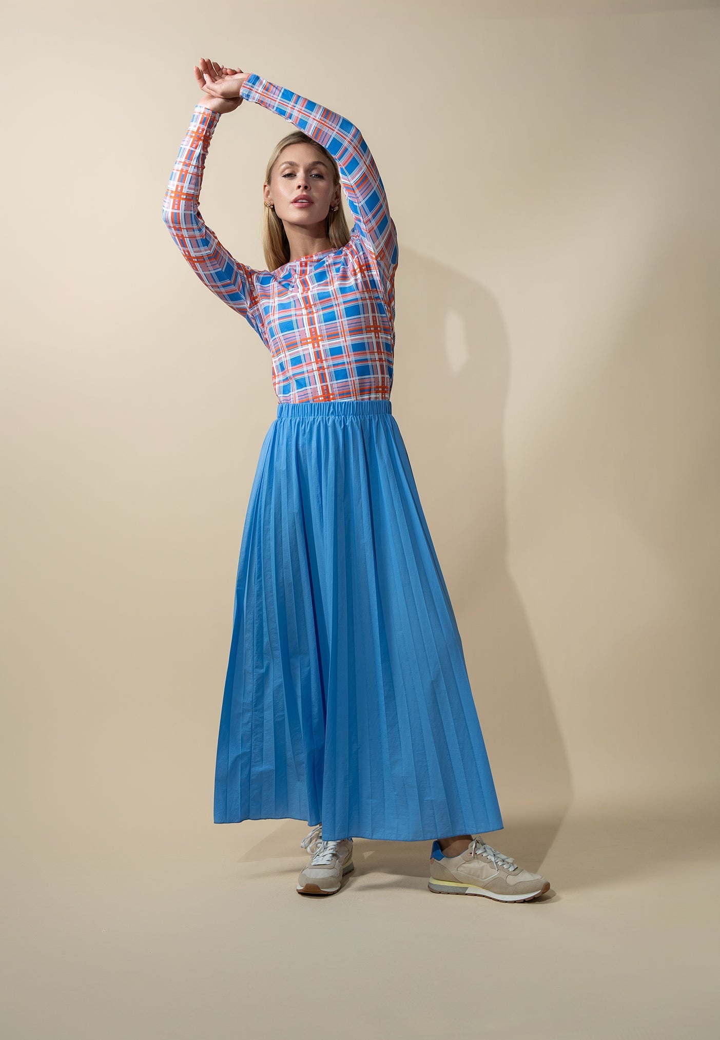 Nylon Circle Skirt-Periwinkle Blue