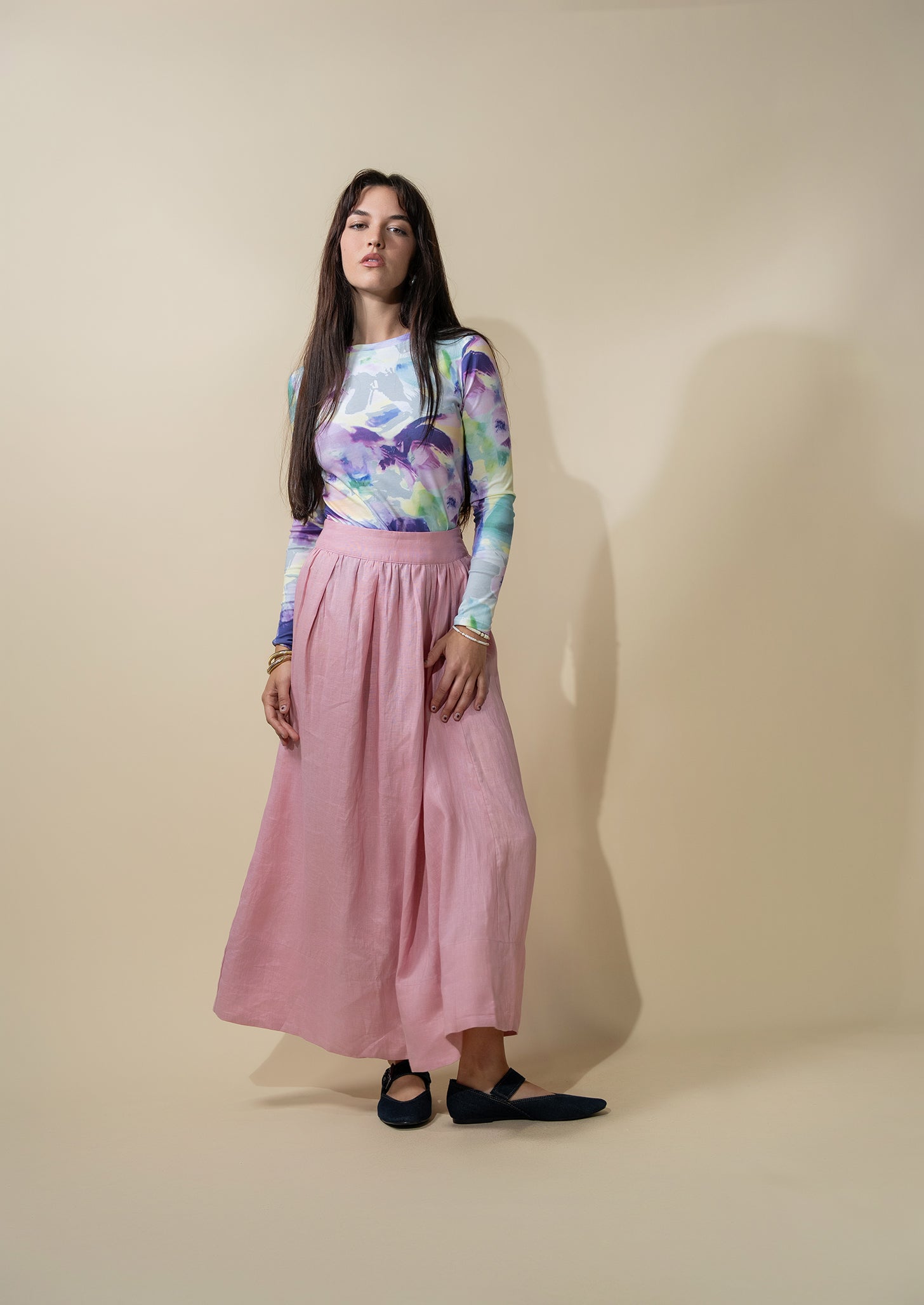 Basic Printed T-shirt-Watercolor