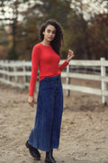 Knit Cable Sweater-Persimmon Orange