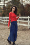 Knit Cable Sweater-Persimmon Orange