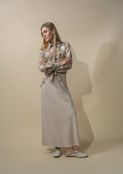 Printed Layering Blouse-Watercolor Floral