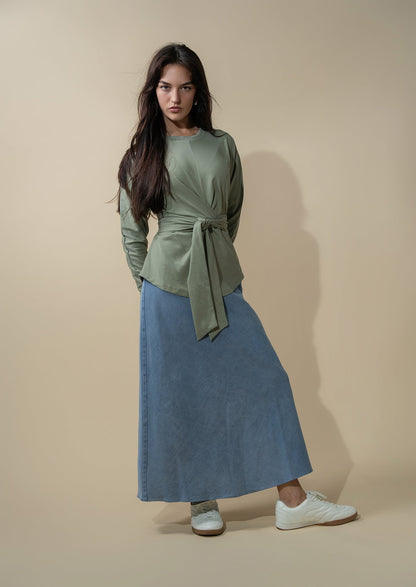 Tie Knot Tee-Sage