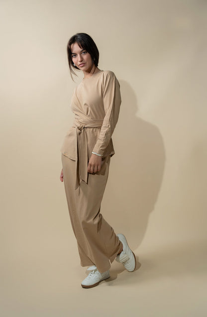 Tie Knot Tee-Tan