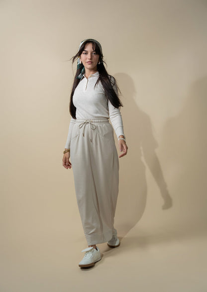 Drawstring Pocket T-Shirt Skirt-Stone