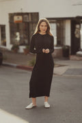 Ribbed Crop Bow Cardigan-Black