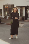 Ribbed Sleeveless Maxi Dress-Black