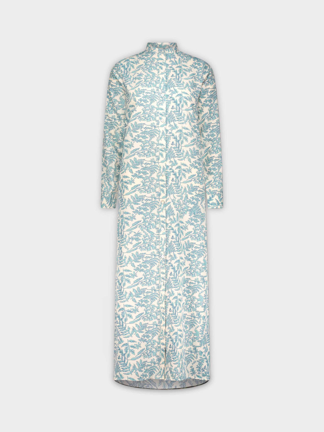 LONG SHIRTDRESS-LIGHT BLUE FLORAL