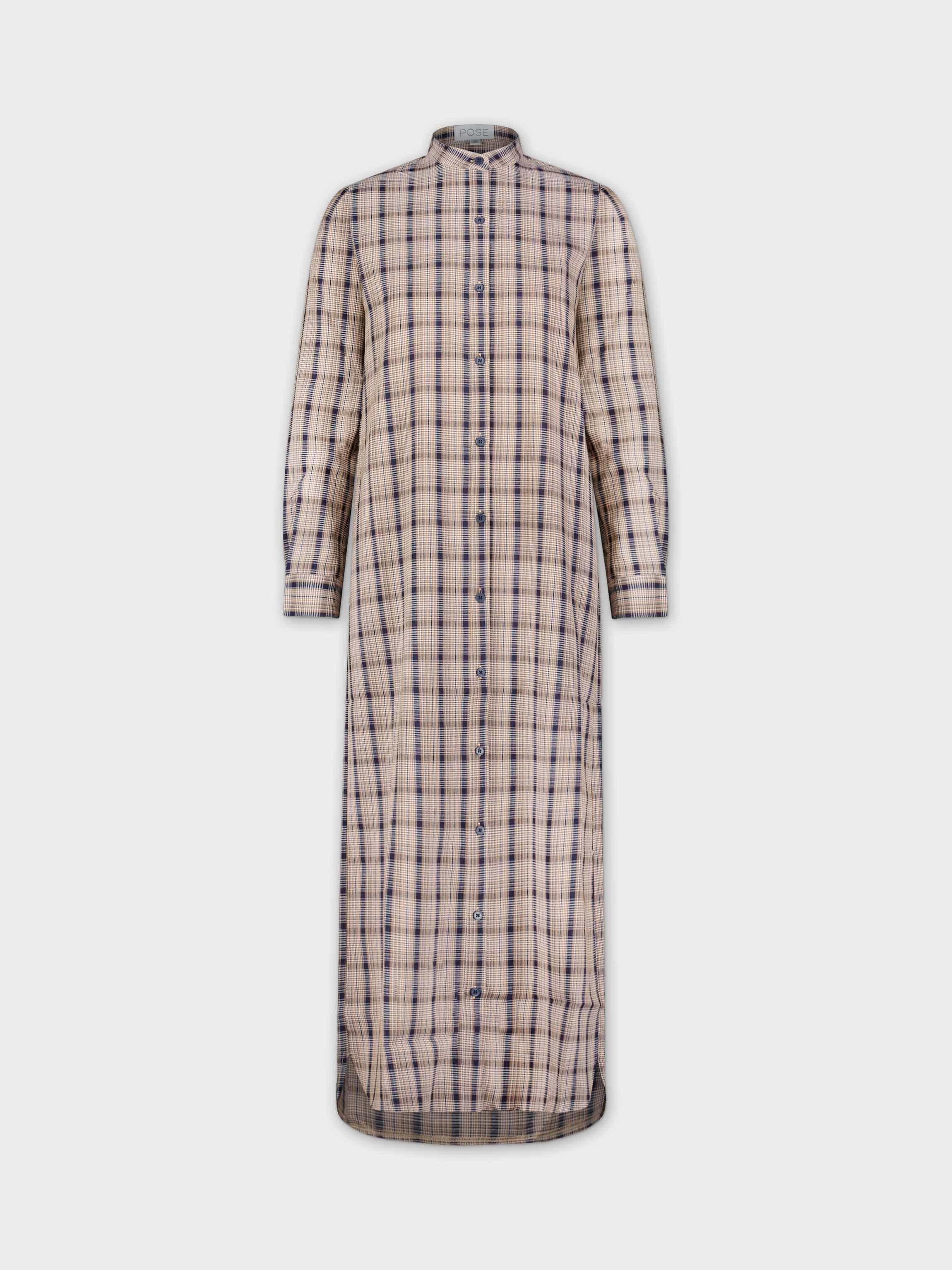 LONG SHIRTDRESS-PLAID