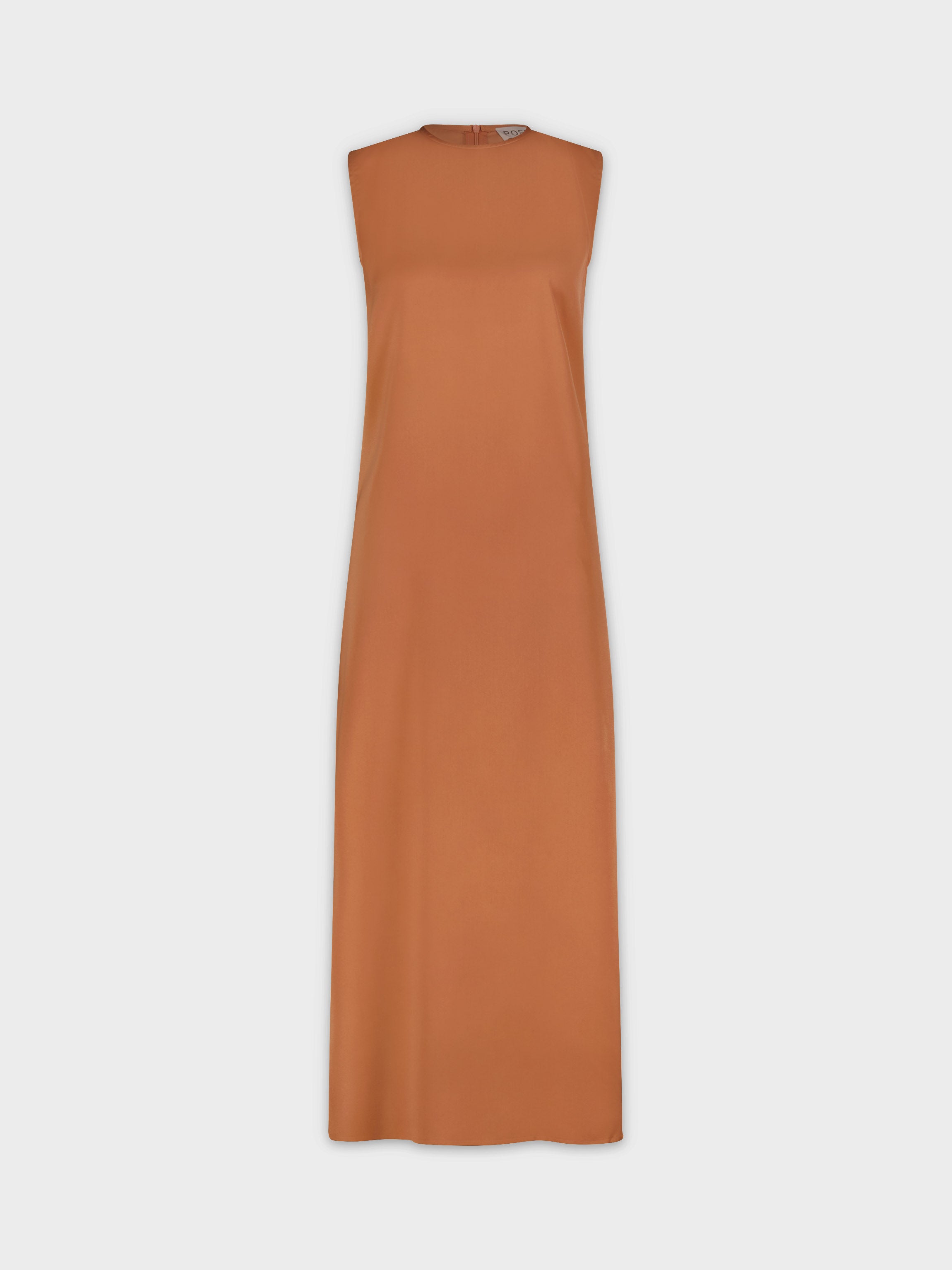 Sleeveless Satin Dress-Bronze