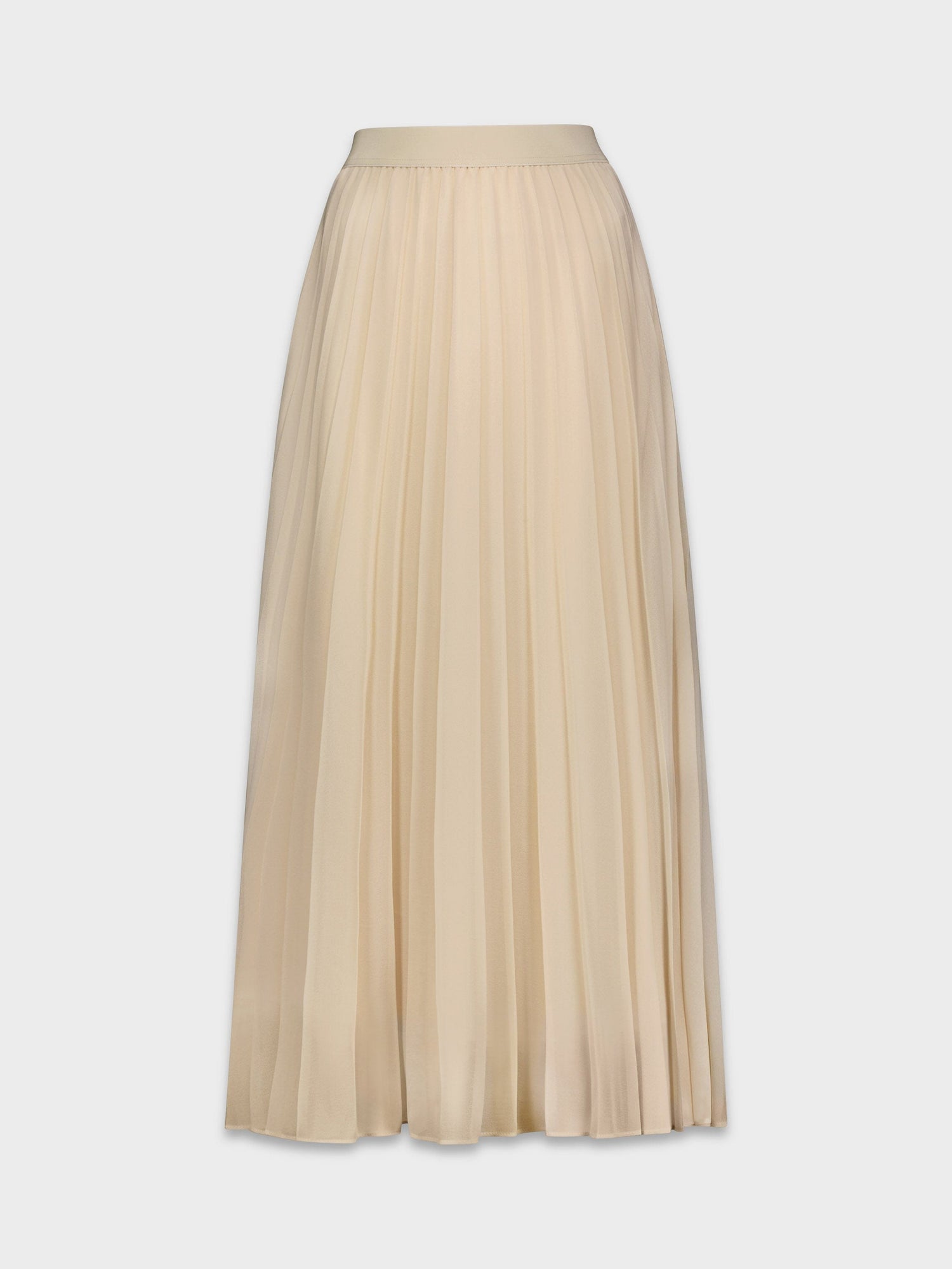 CHIFFON PLEATED SKIRT-CREAM