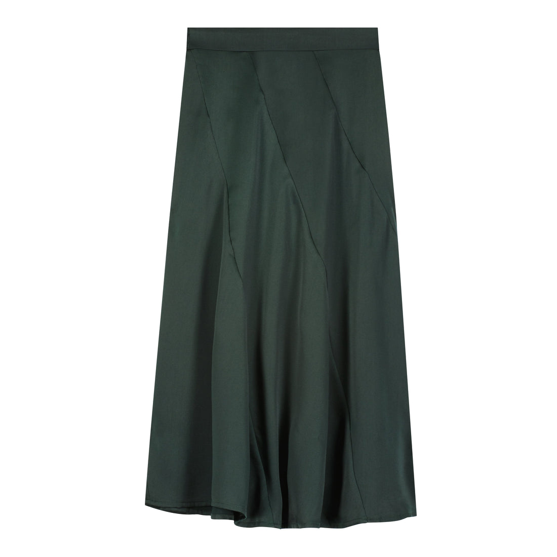 FULL SATIN SKIRT-GREEN