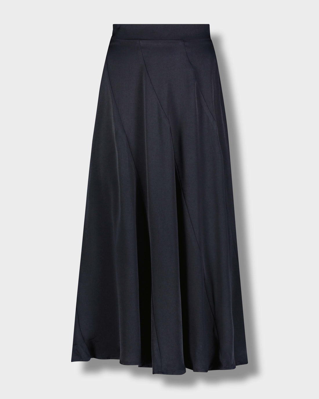 FULL SATIN SKIRT-NAVY