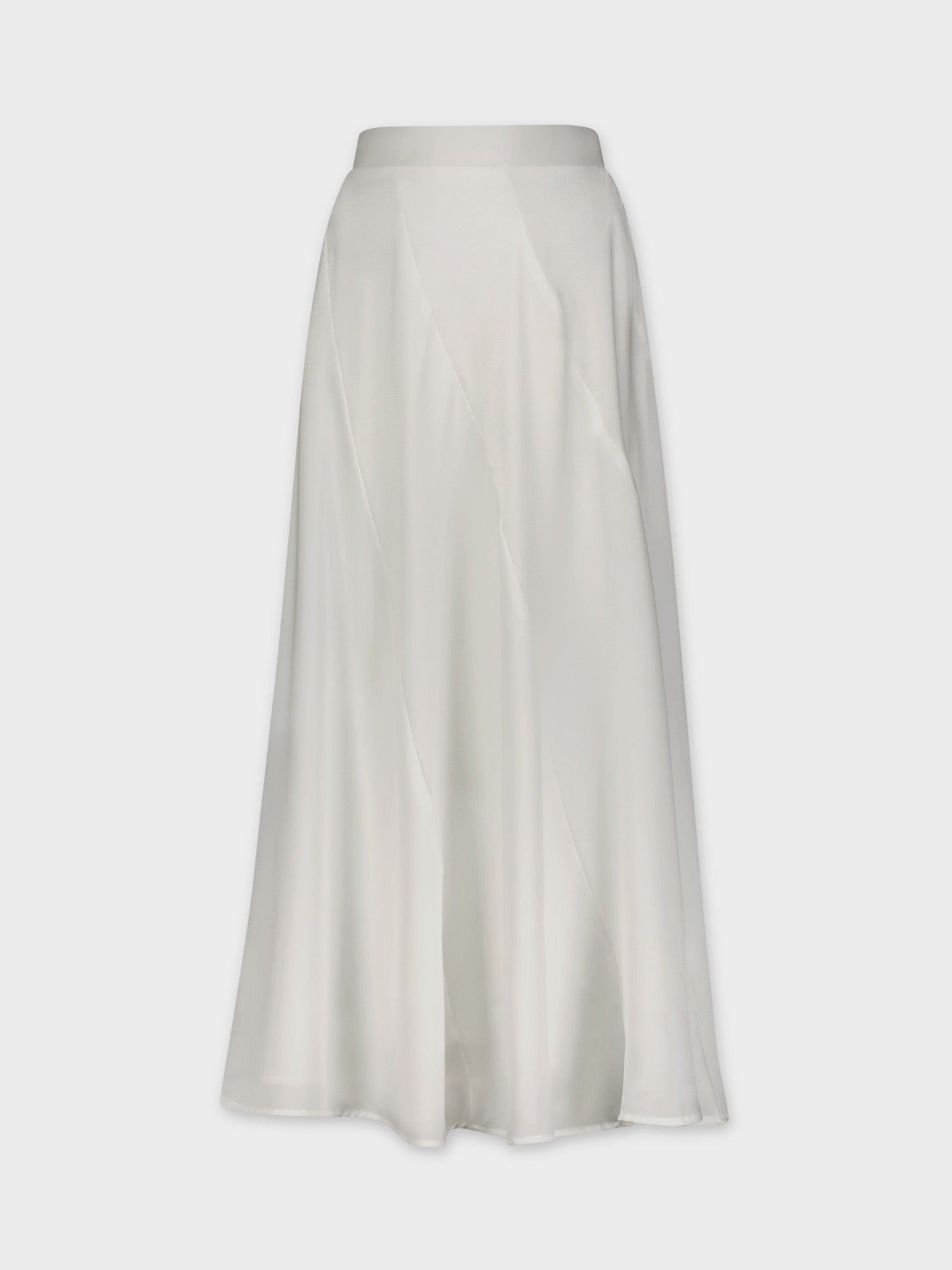 FULL SATIN SKIRT-WHITE