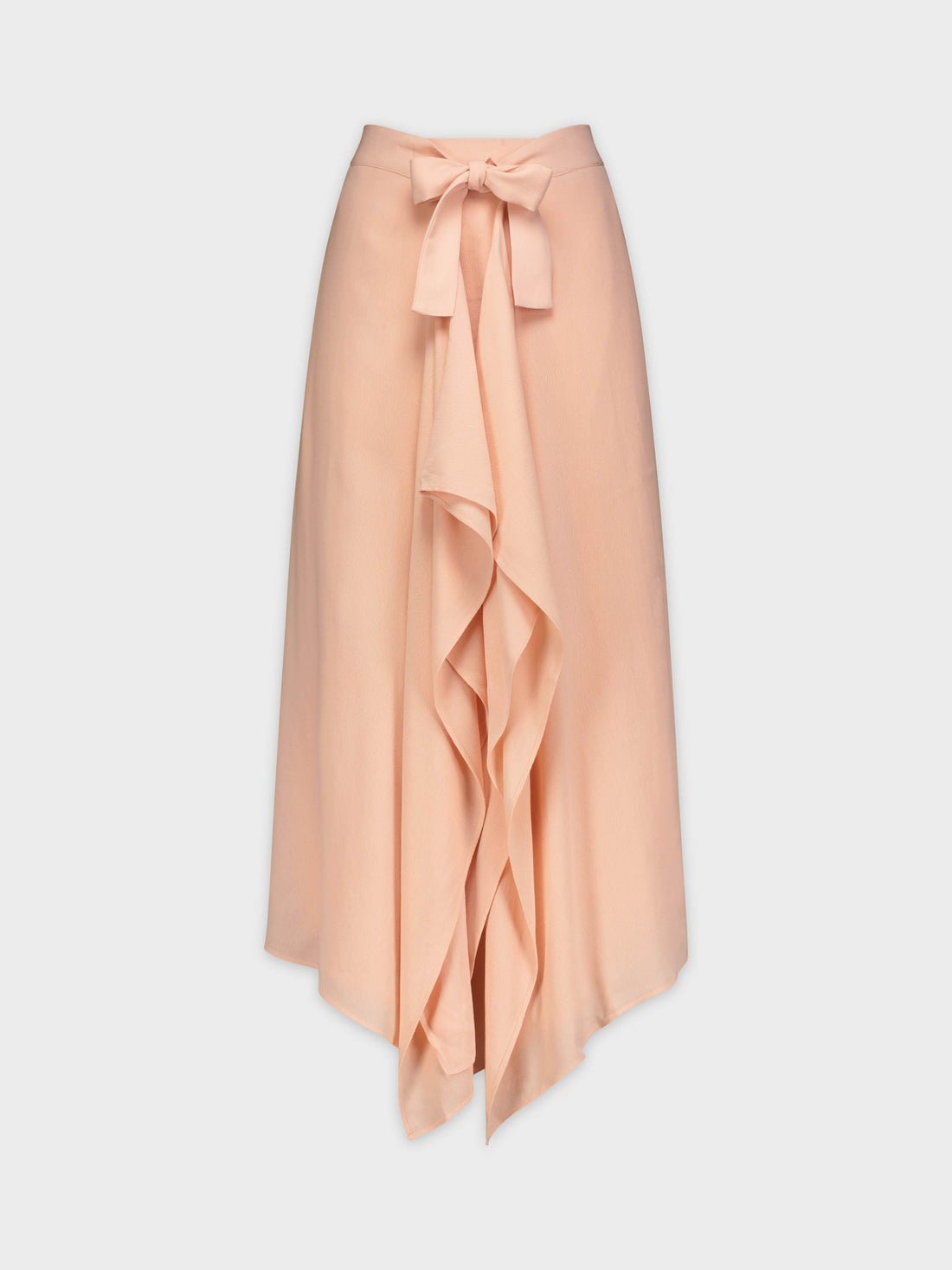 WRAP RUFFLE SKIRT-PEACH