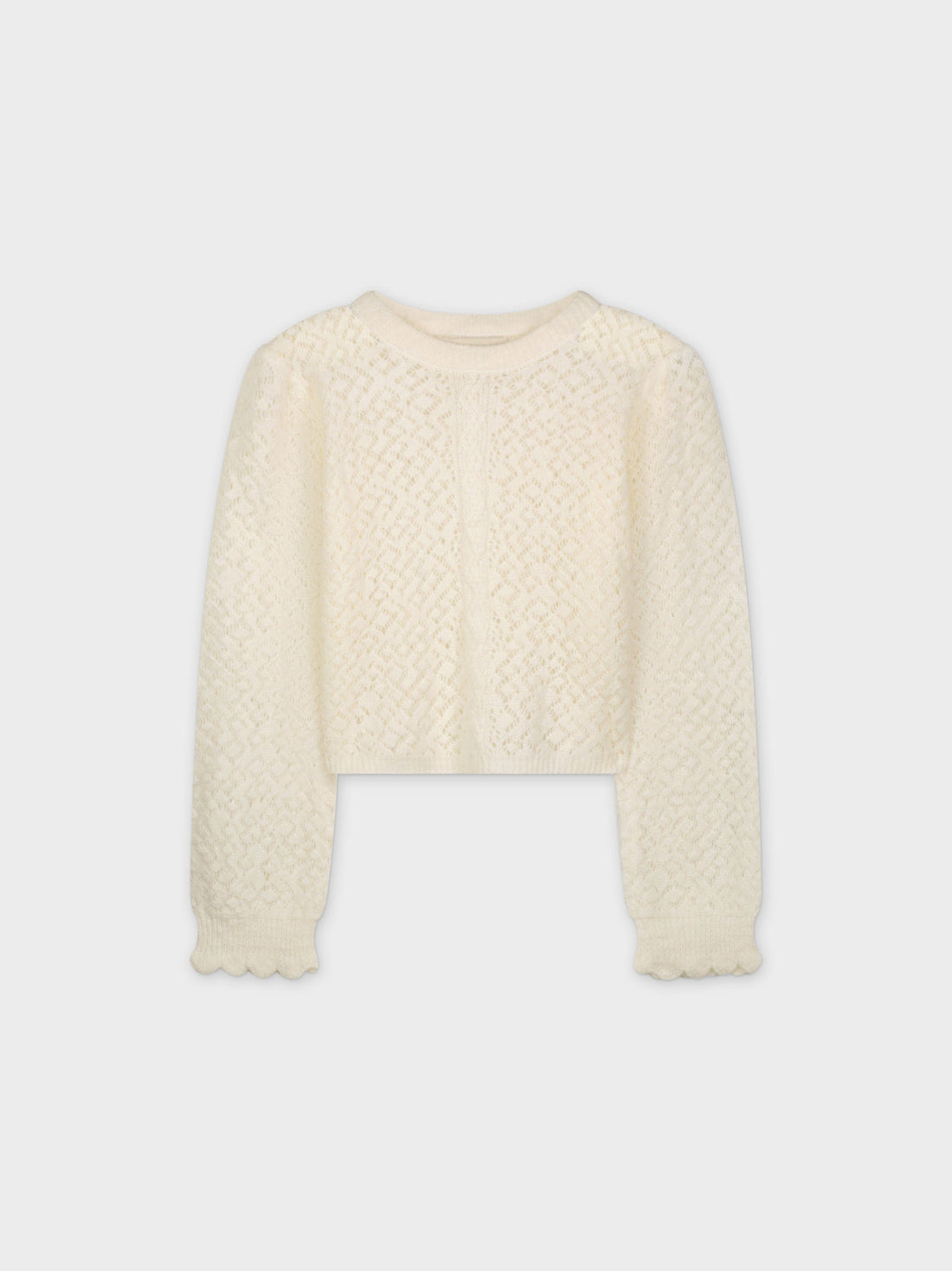 CROCHET CROP SWEATER-CREAM