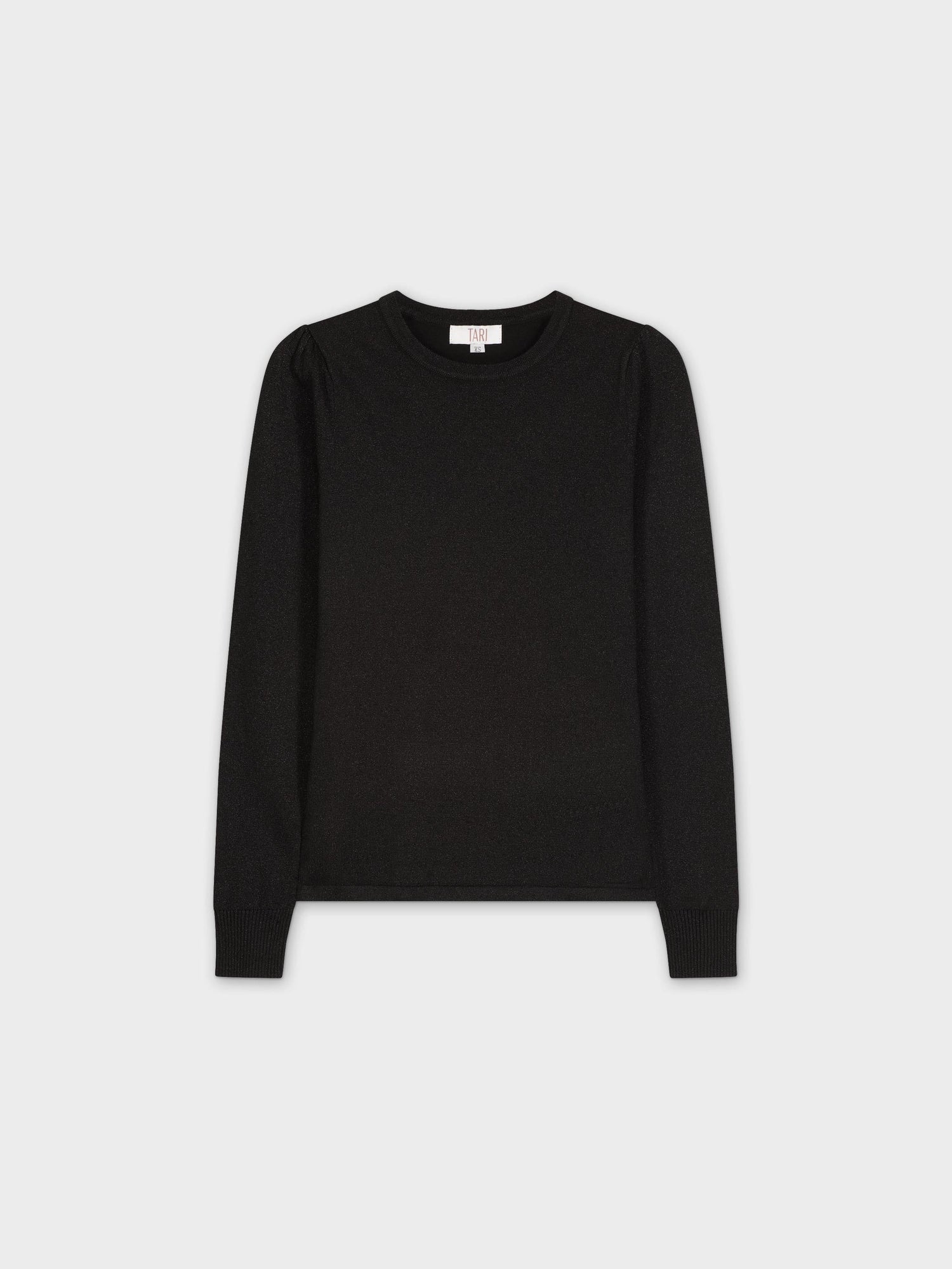 LUREX CREW SWEATER-BLACK