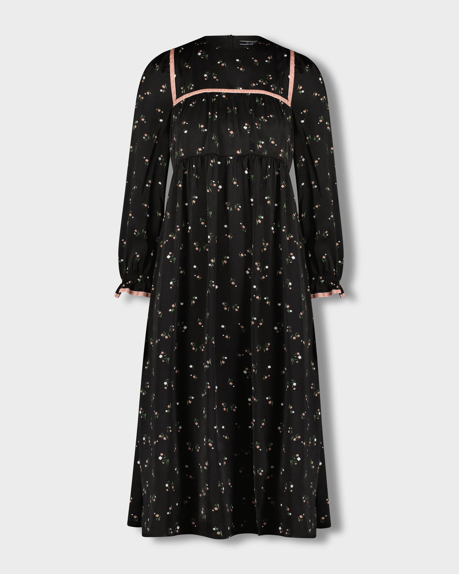 PEASANT DRESS-BLACK/PINK