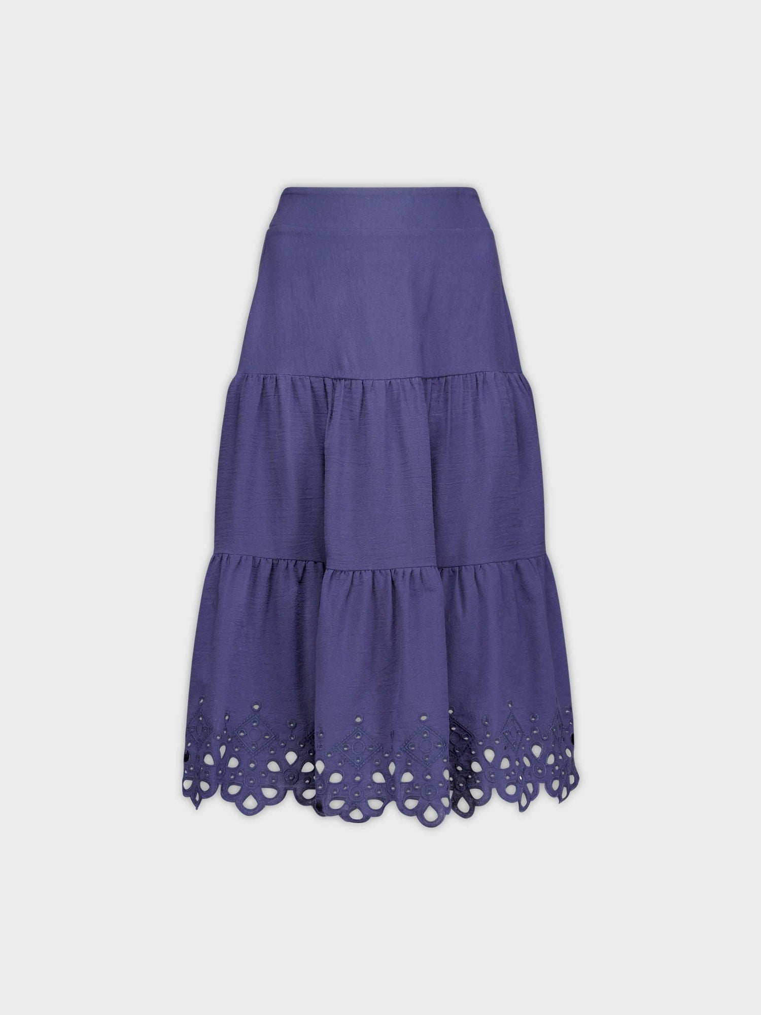 FLOWER CUT OUT SKIRT-NAVY