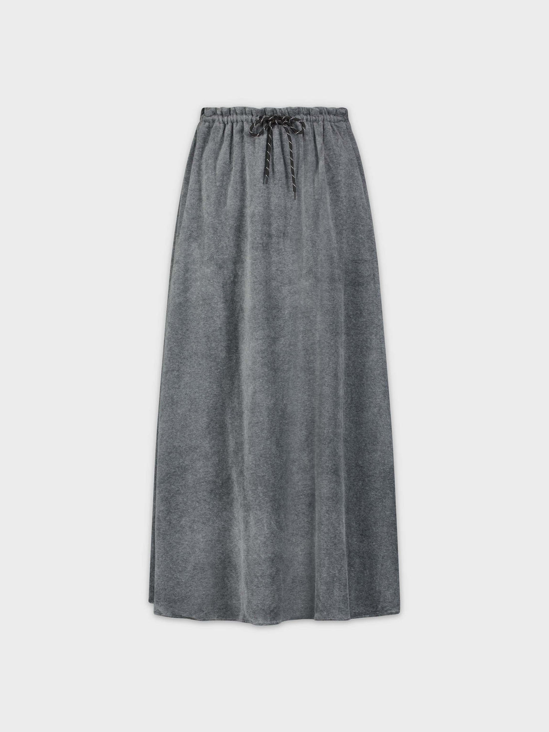 DRAWSTRING VELOUR SKIRT 35&quot;-GREY