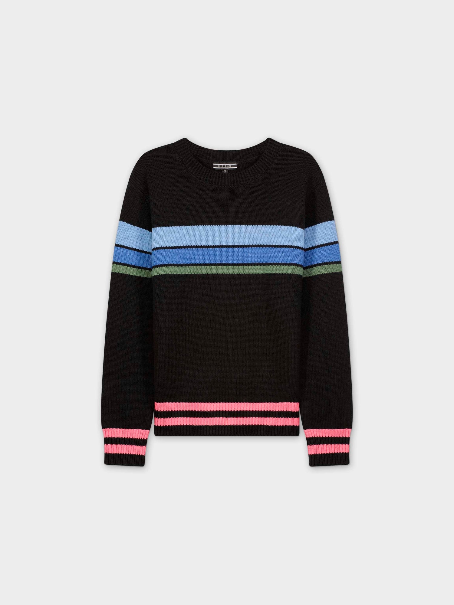 COLORED STRIPE SWEATER-BLACK