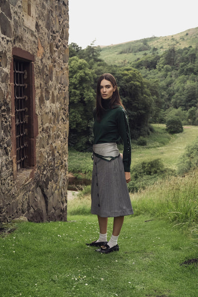 Sequin Trim Sweater-Green