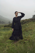 Tiered Dress-Black/Navy