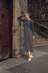 A-Line V Neck Slip Dress-Houndstooth