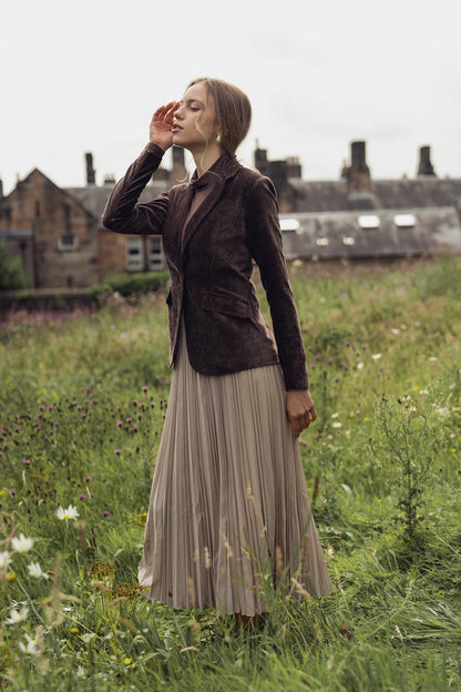 Chenille Blazer-Brown