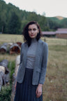 Printed Modal Turtleneck-Grey Plaid