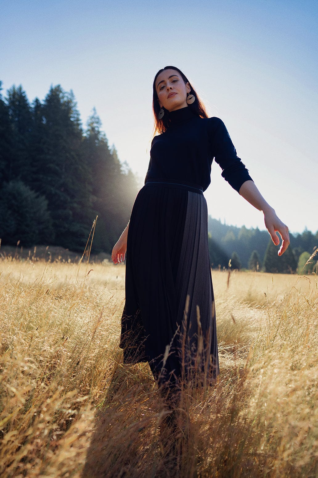 Pleated Skirt - Black &amp; Grey