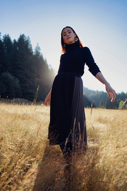 Pleated Skirt - Black &amp; Grey