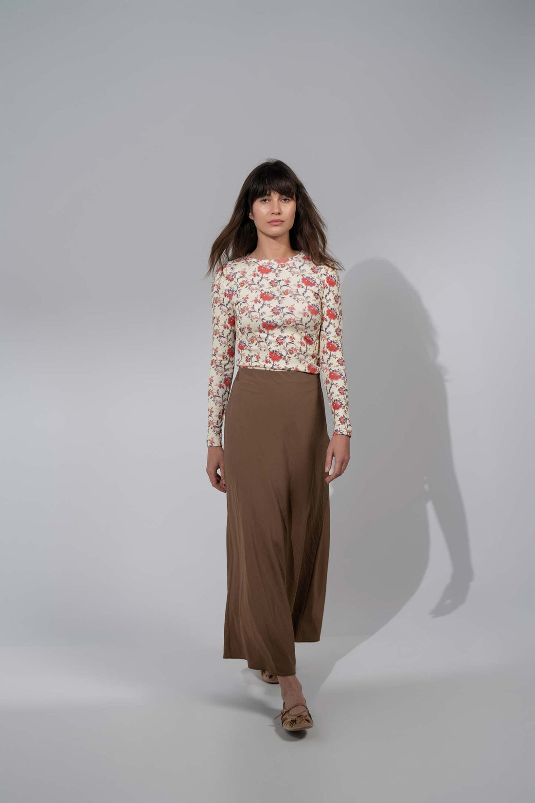 Basic Printed T-shirt-Vintage Floral