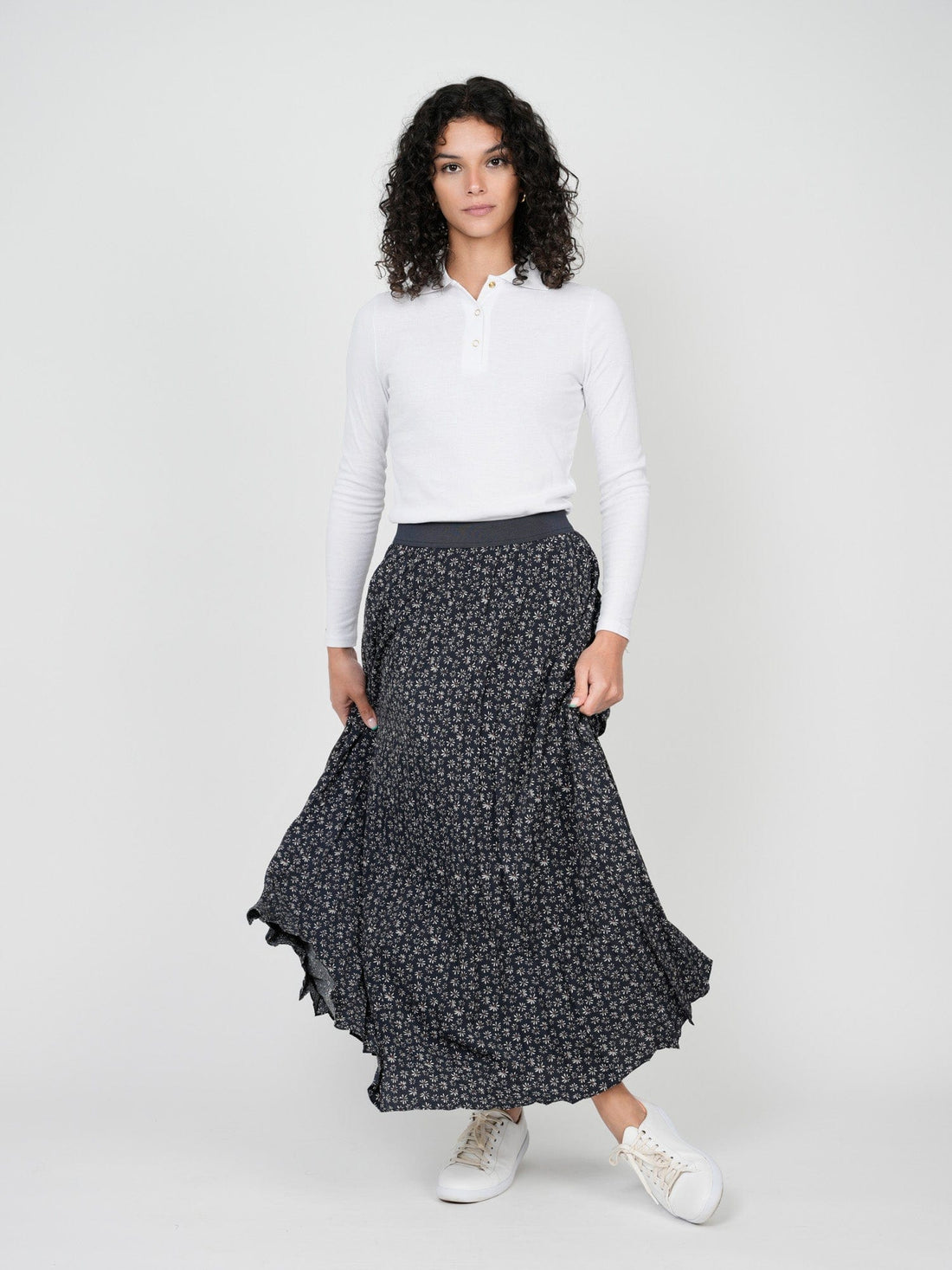 PLEATED SKIRT 37&quot;-FLOWERS