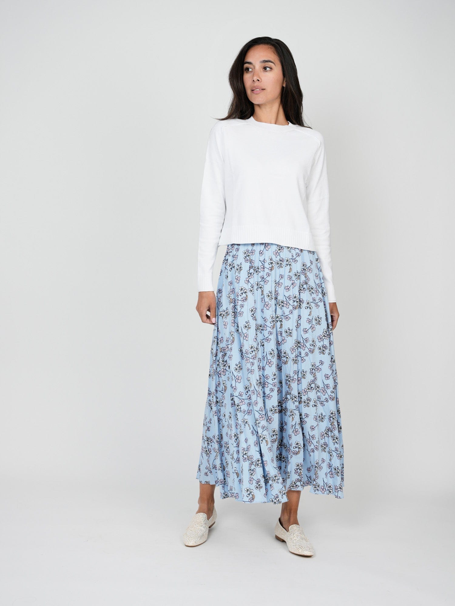 PLEATED SKIRT 37&quot;-PASTEL