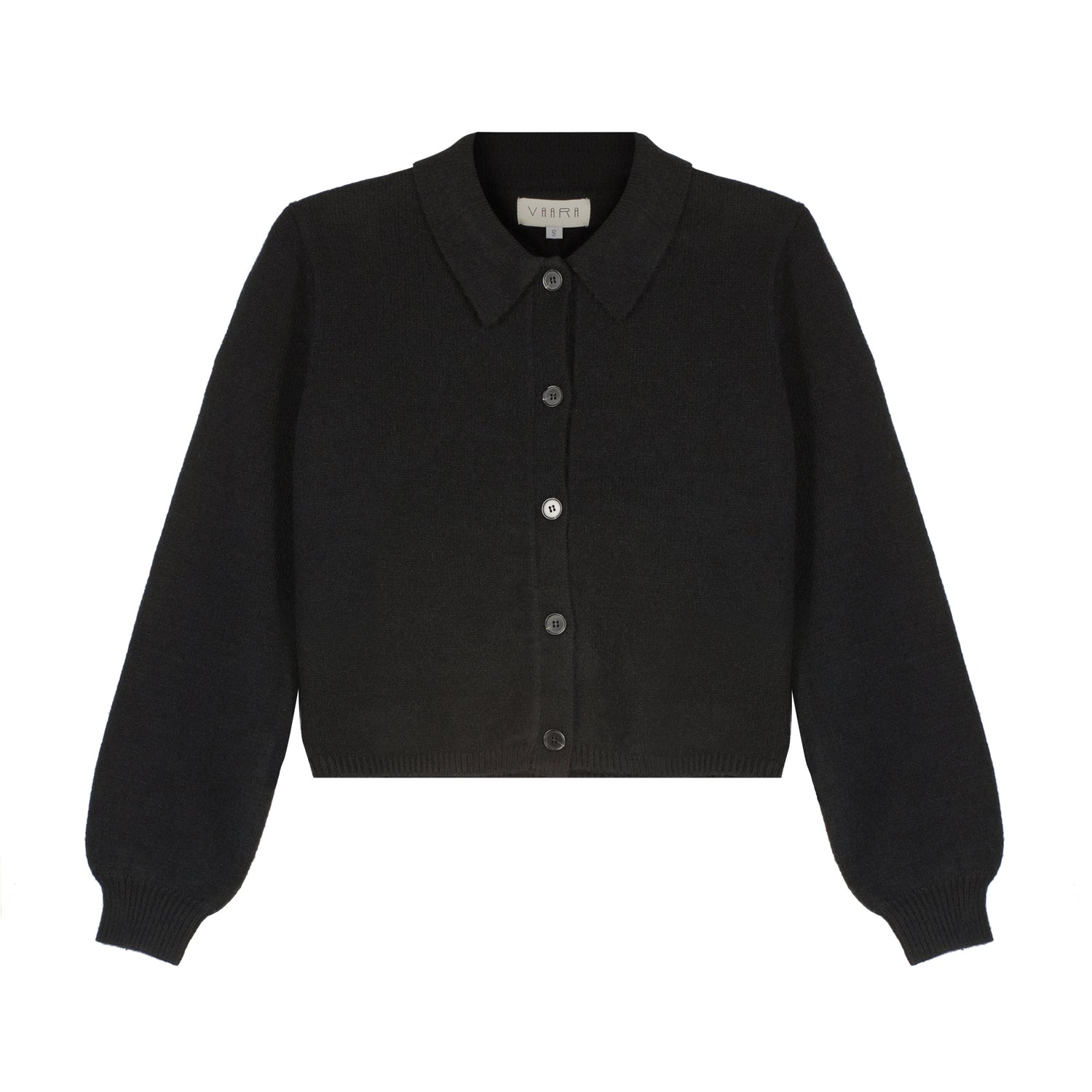 BUTTON DOWN CARDIGAN-BLACK