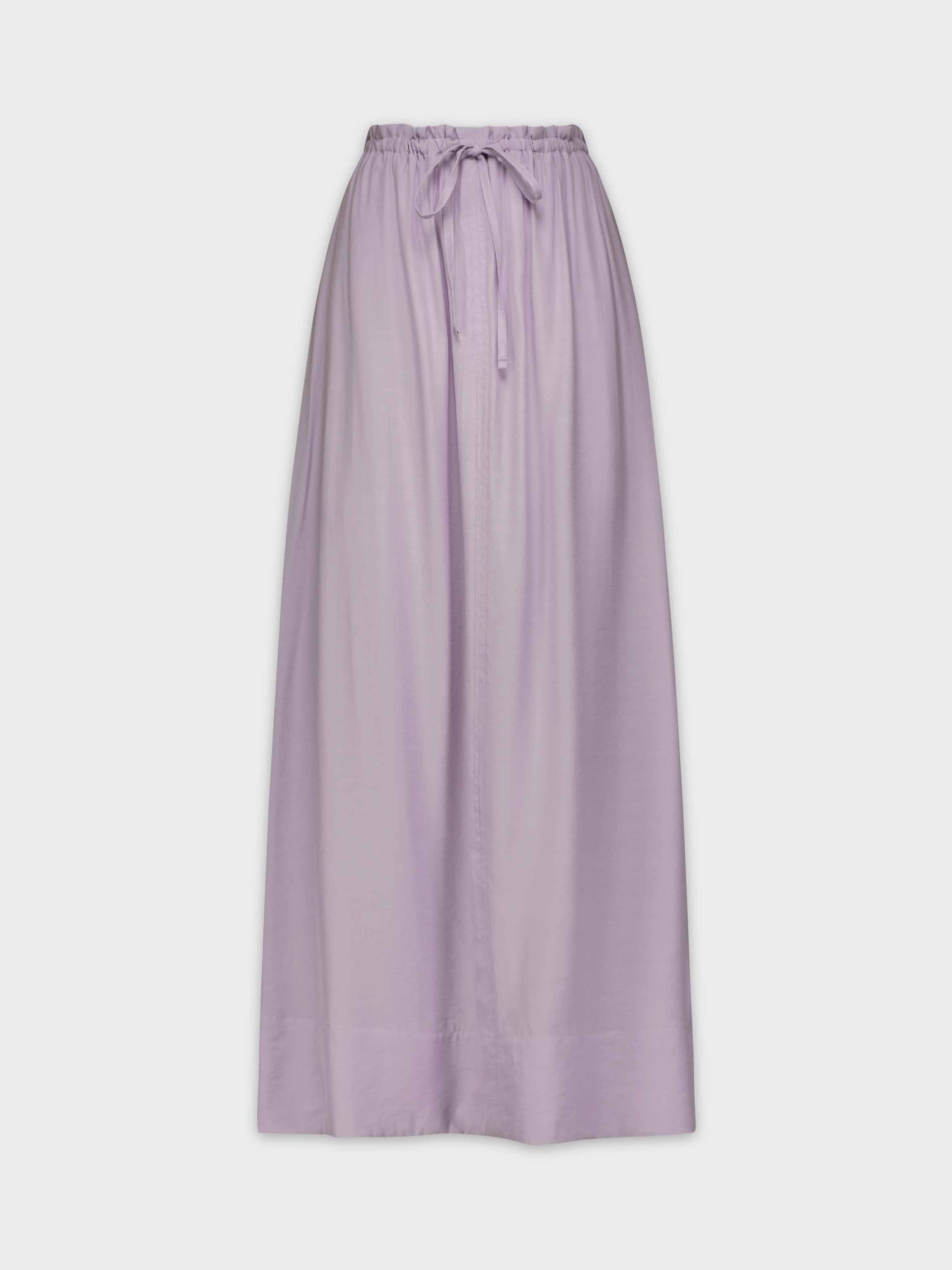 DRAWSTRING RUFFLE SKIRT-LILAC