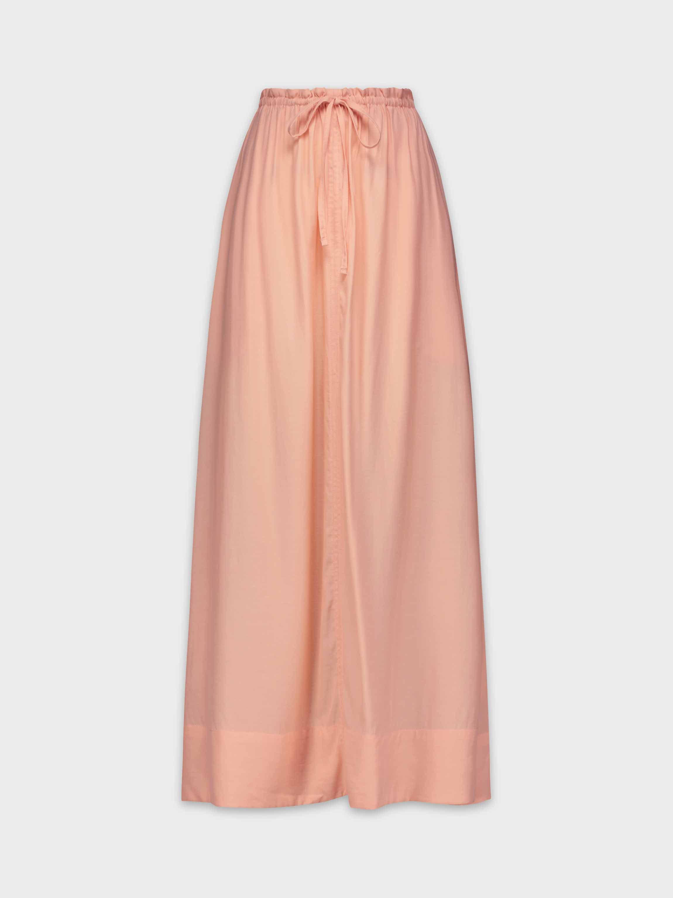 DRAWSTRING RUFFLE SKIRT-PEACH