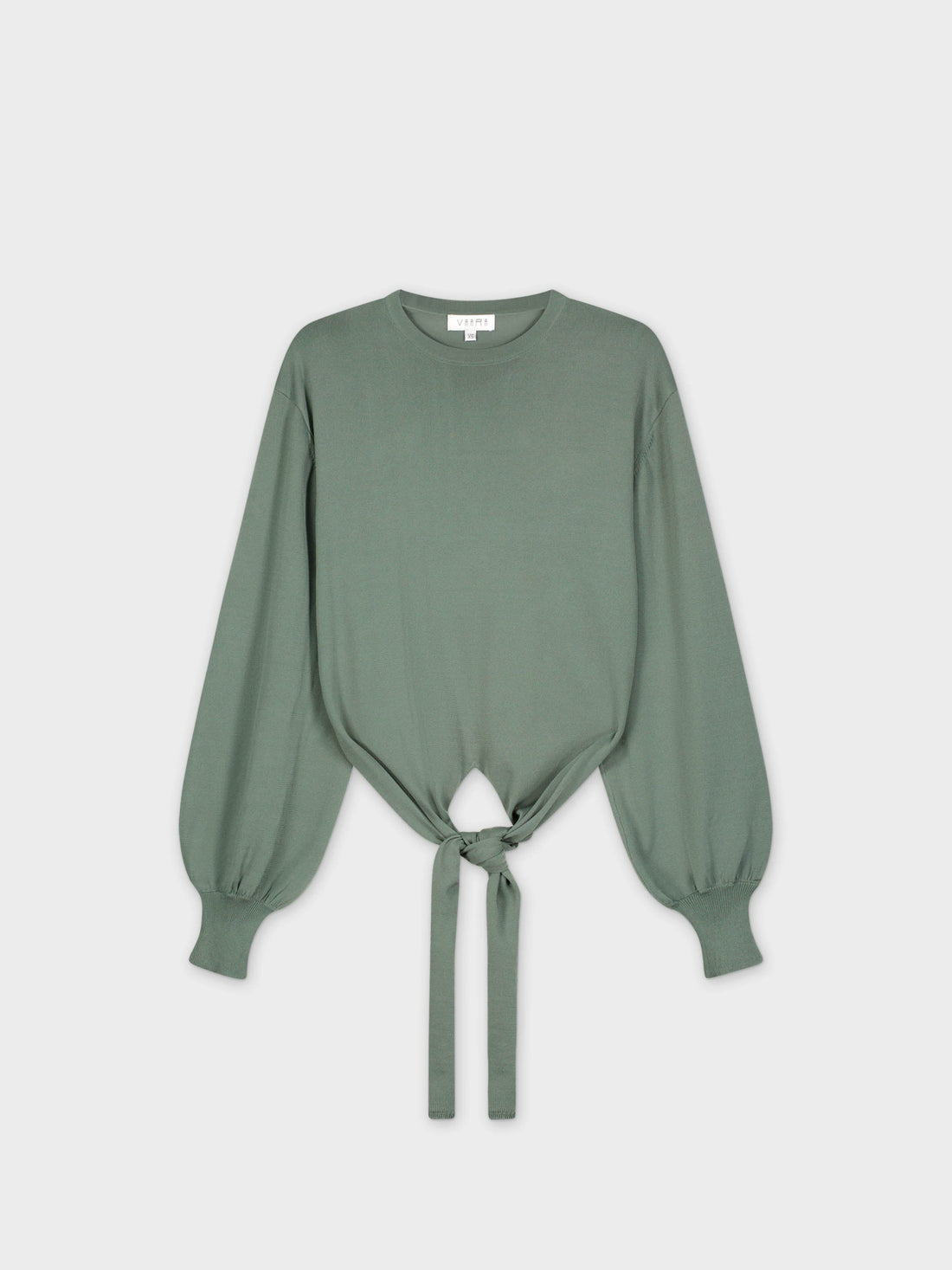 FRONT TIE SWEATER-SAGE