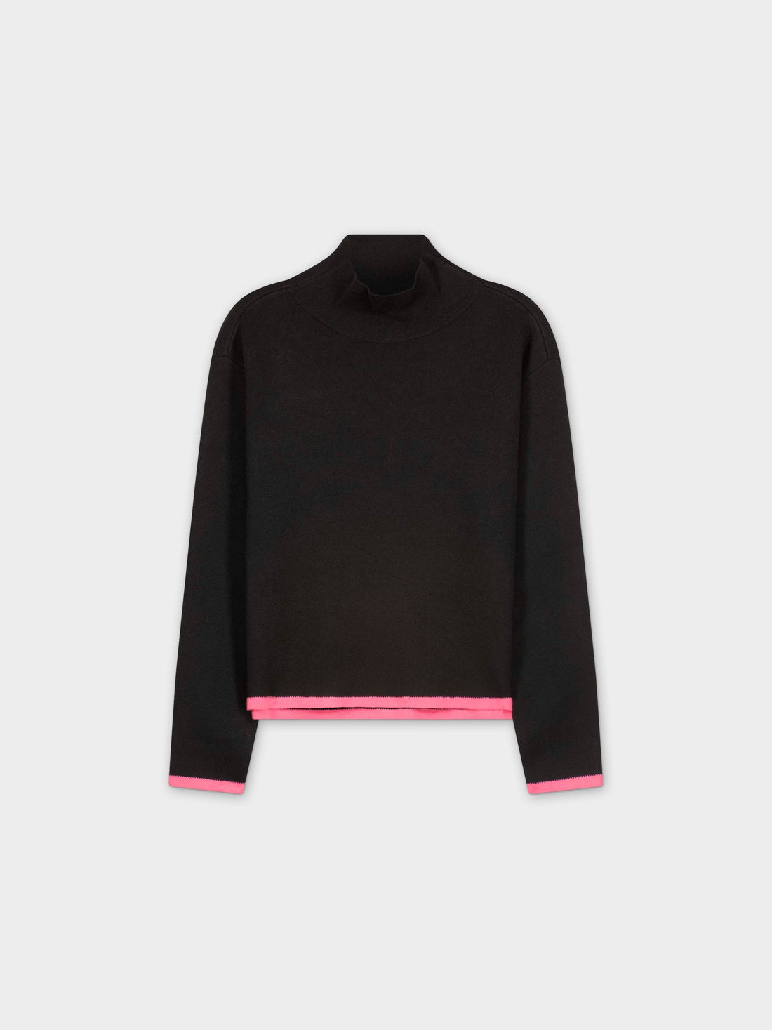 TRIM SWEATER-BLACK/PINK