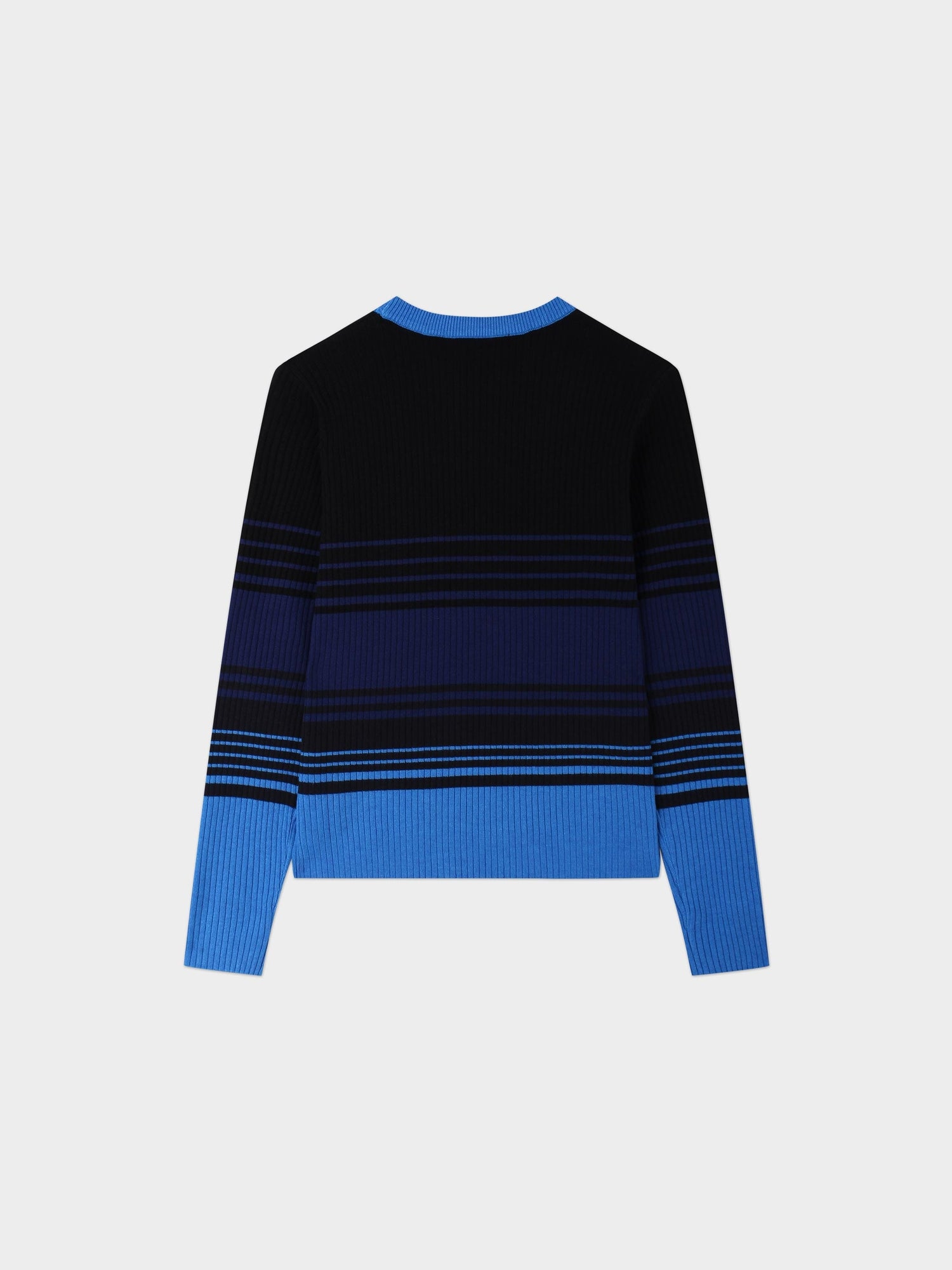 Multi Stripe Ribbed Sweater-Shades of Blue