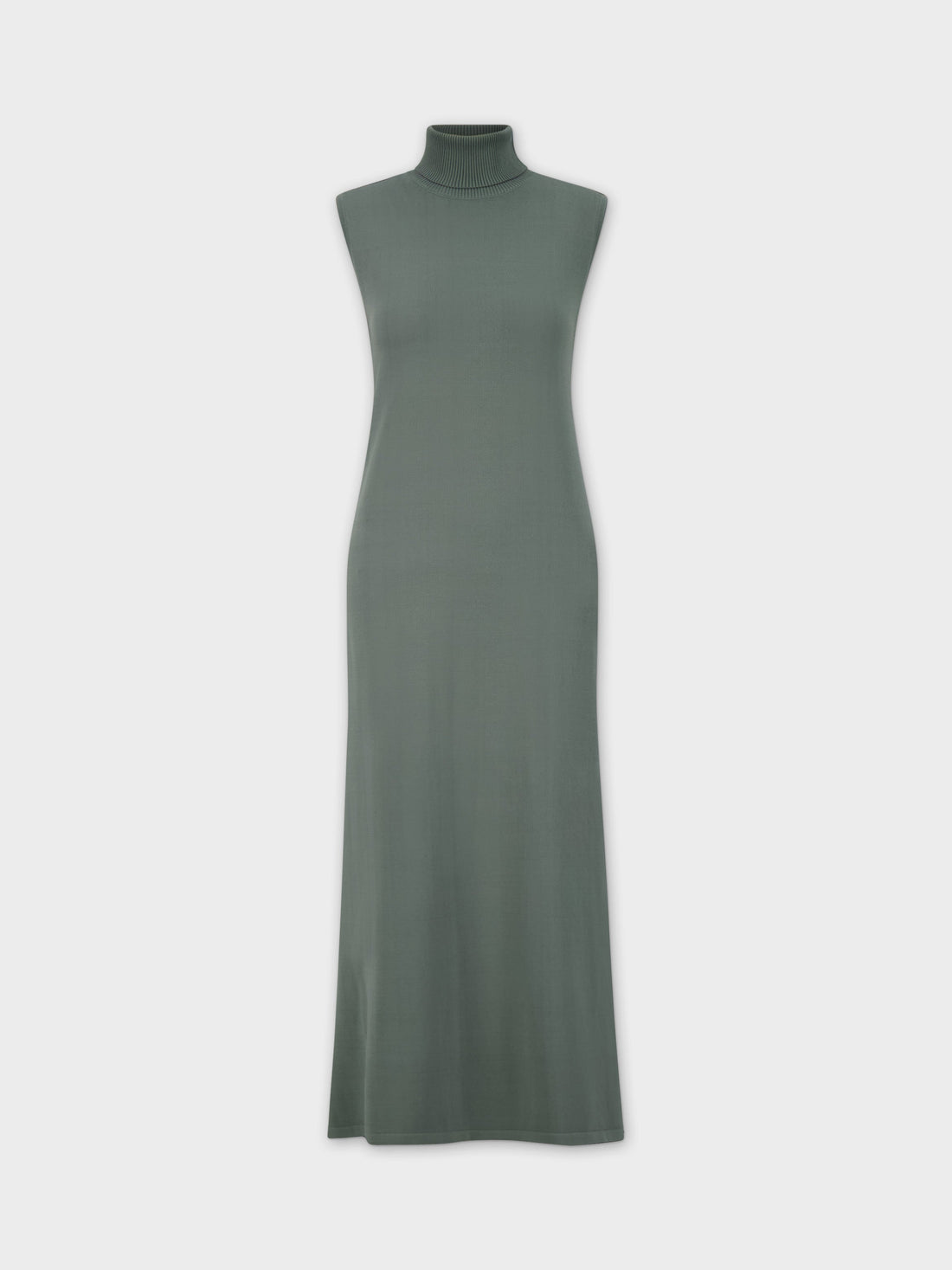 Sleeveless Turtleneck Dress-Sage