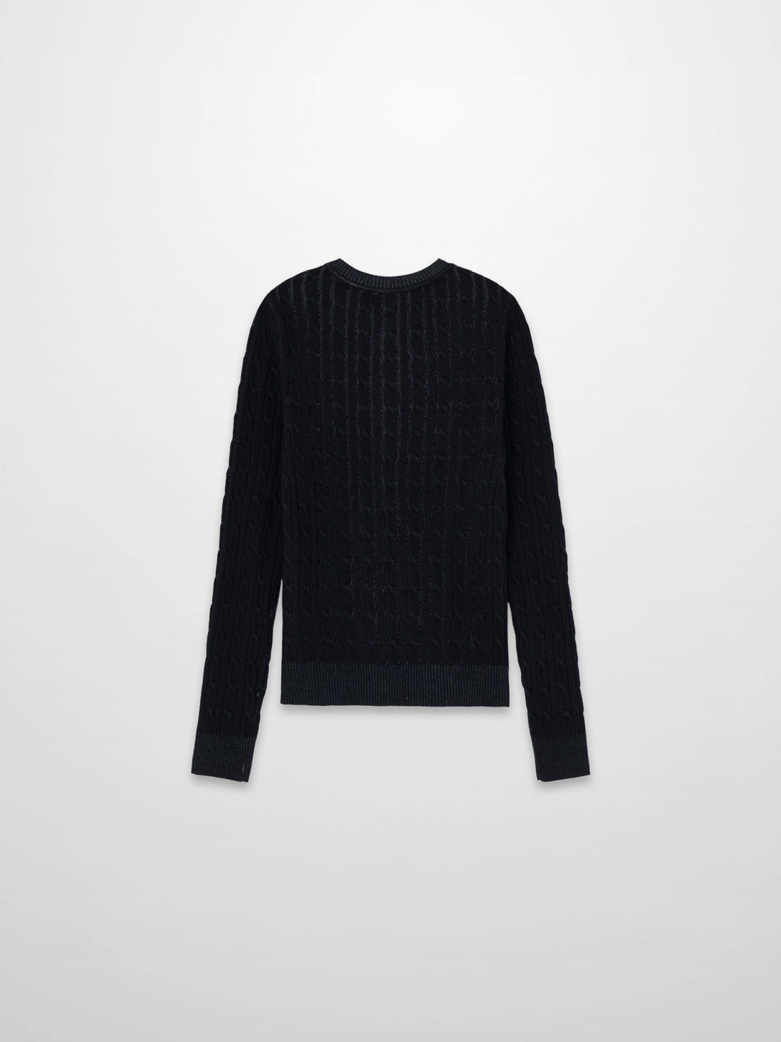Printed Cable Sweater-Black Flower
