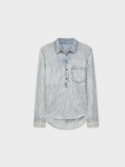 POPOVER DENIM SHIRT-WASHED BLUE