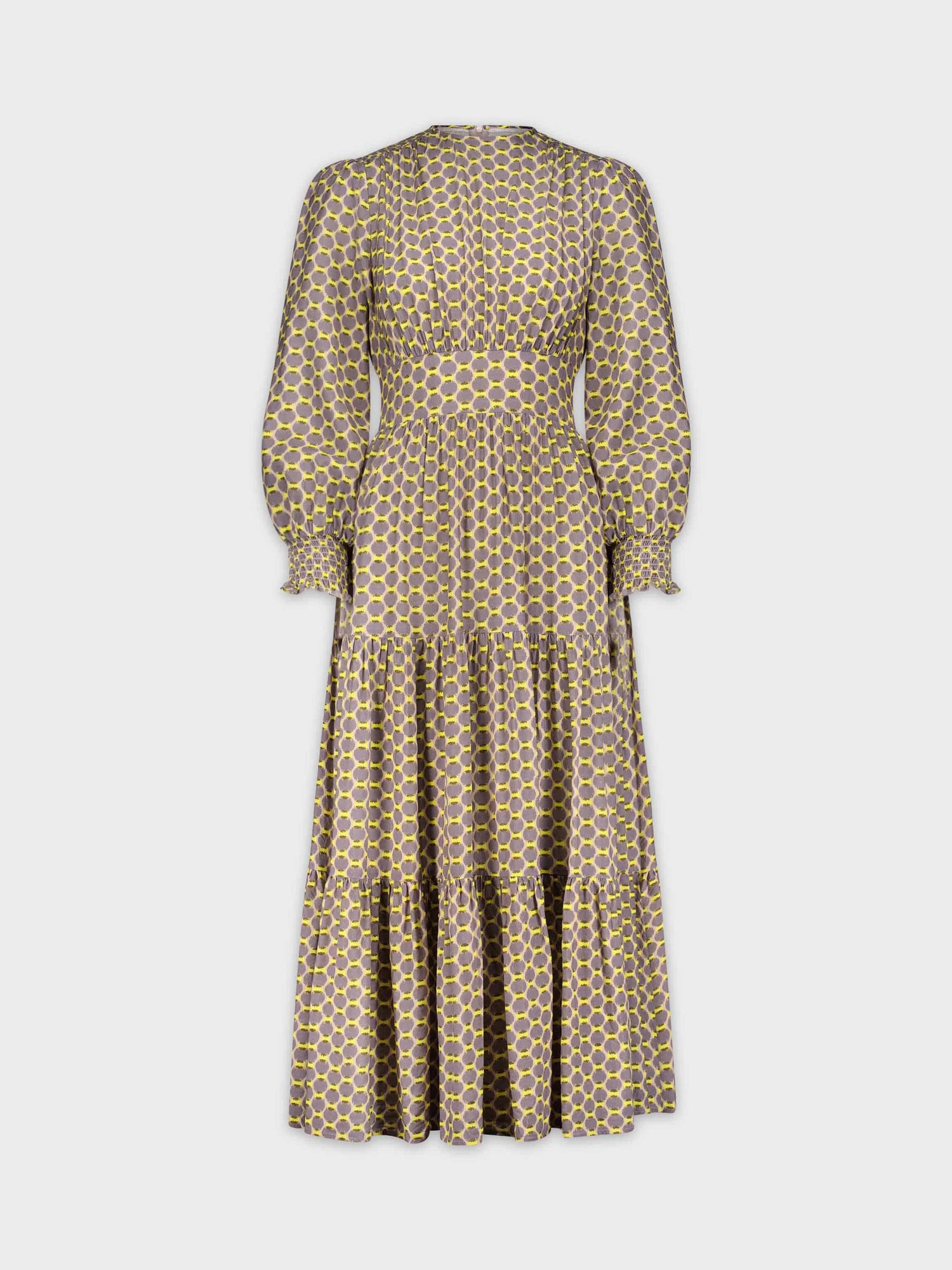 YOLK PEASANT DRESS-CIRCLE PRINT