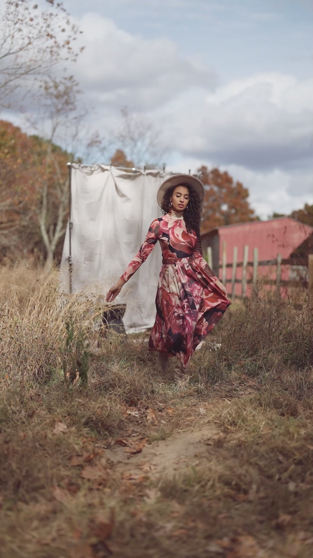 belted printed skirt-floral