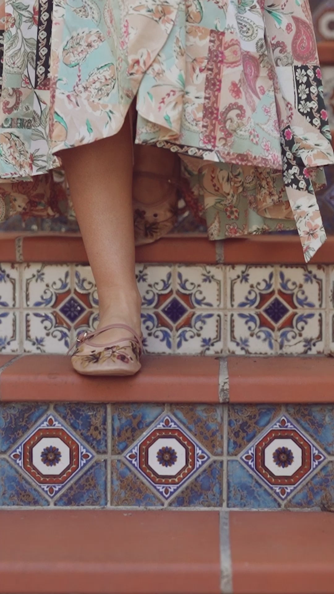 Printed Mesh Crew Neck Top-Vintage Floral