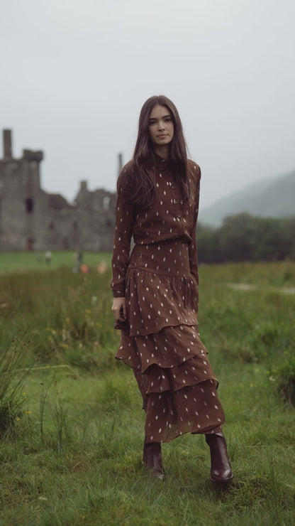 Gold Brush Blouse-Brown